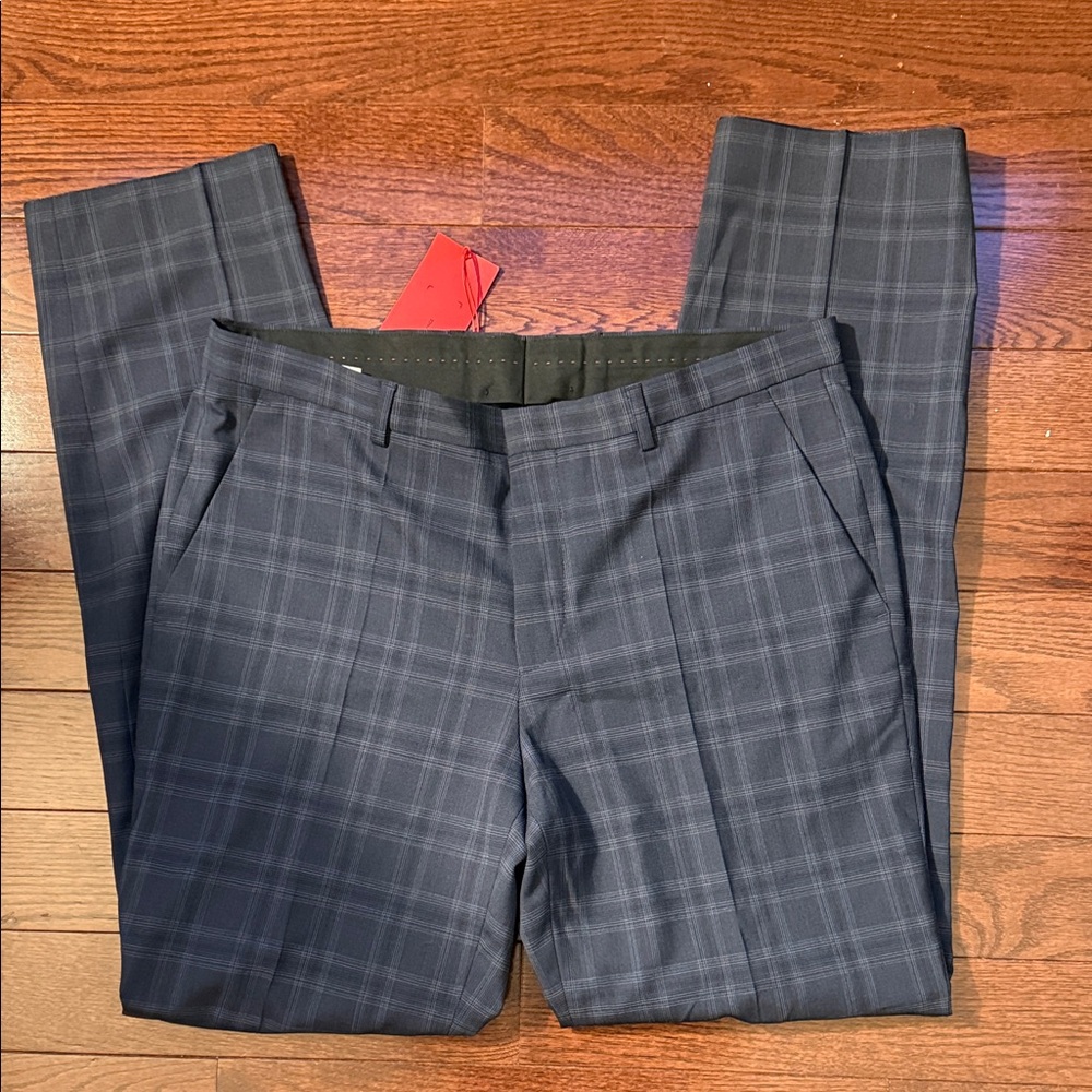 Hugo Boss Dark Plaid Dress Pants